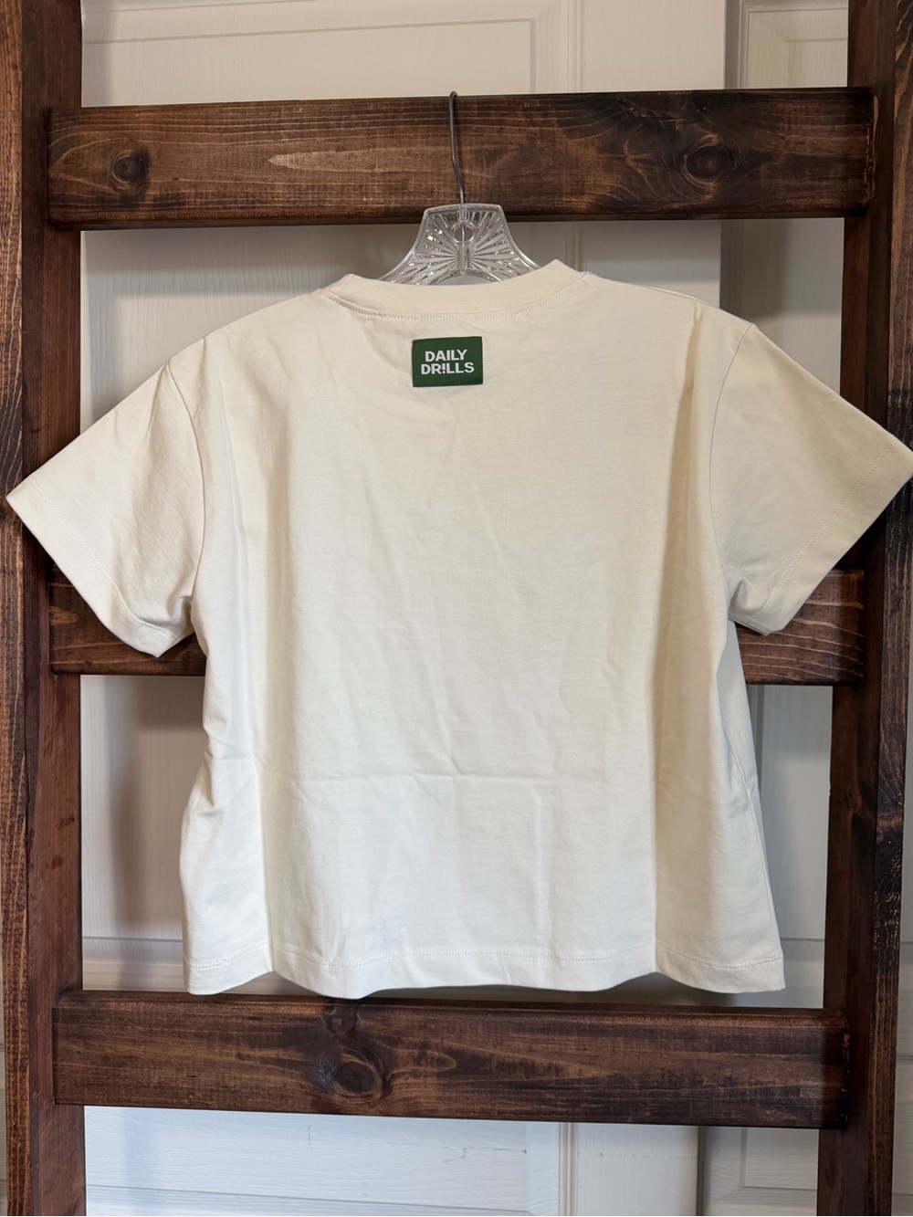 Daily Drills "Sunset Blvd" Boxy Cream Tee with Red Logo XS/S - Picture 2 of 7